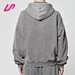 gray oversized zip up hoodie